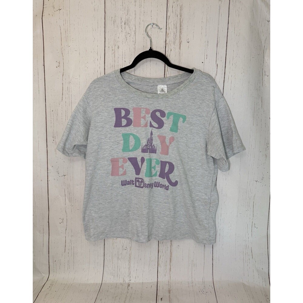 Disney Parks "Best Day Ever" Castle T Shirt Gray Official Walt Disney World